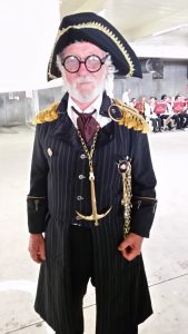 Mahurangi Sunrise Rotary's Chairperson Martin Howson with his best Steampunk outfit